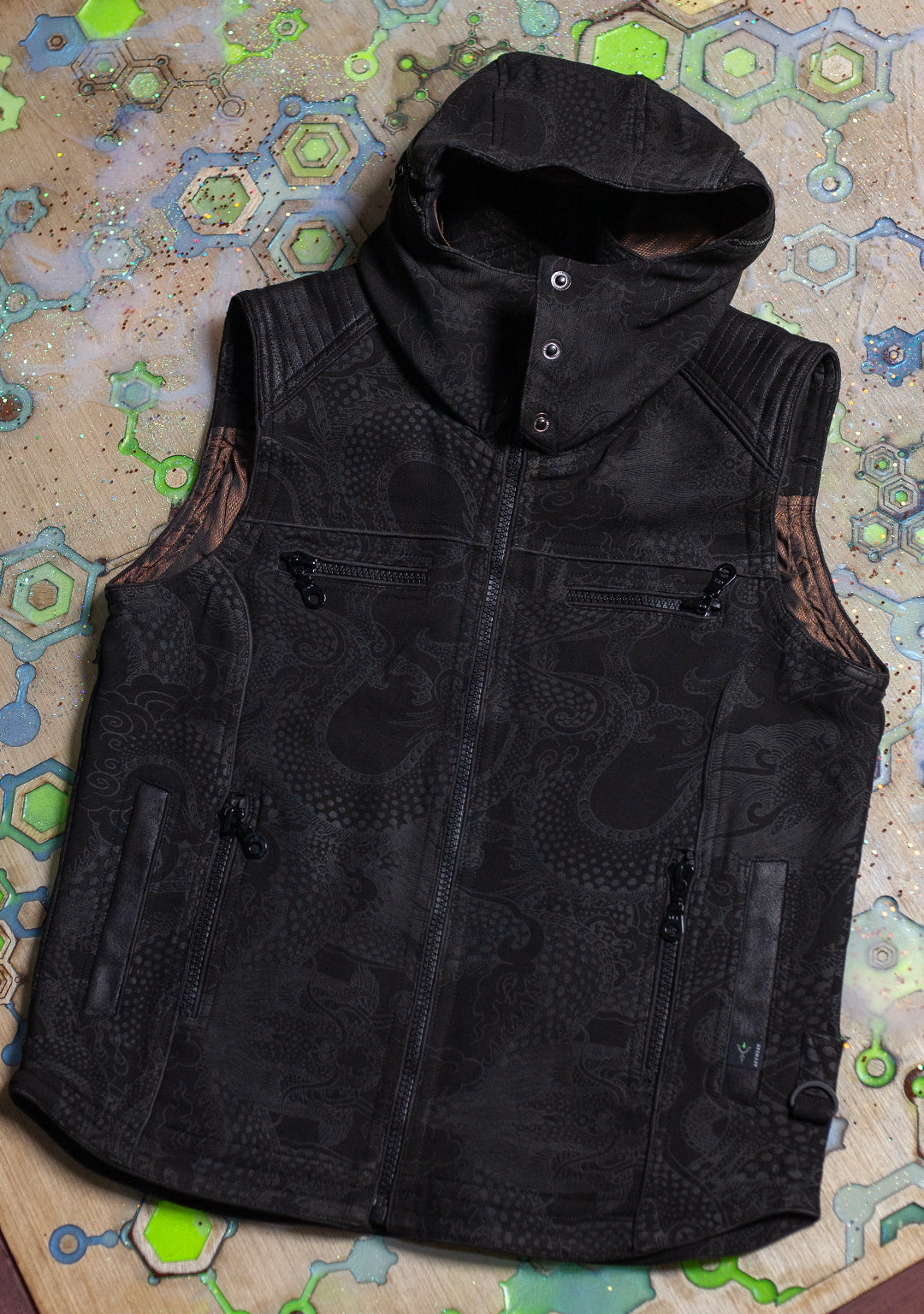 Sleeveless Hooded Jacket Men ALIEN / TR Screenprint - NIGHT DRAGONS